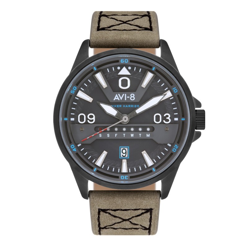 AVI-8 Montre Hawker Harrier II Homme Cuir Vert AV-4063-03 AVI-8 Montre Hawker Harrier II Homme Cuir Vert AV-4063-03