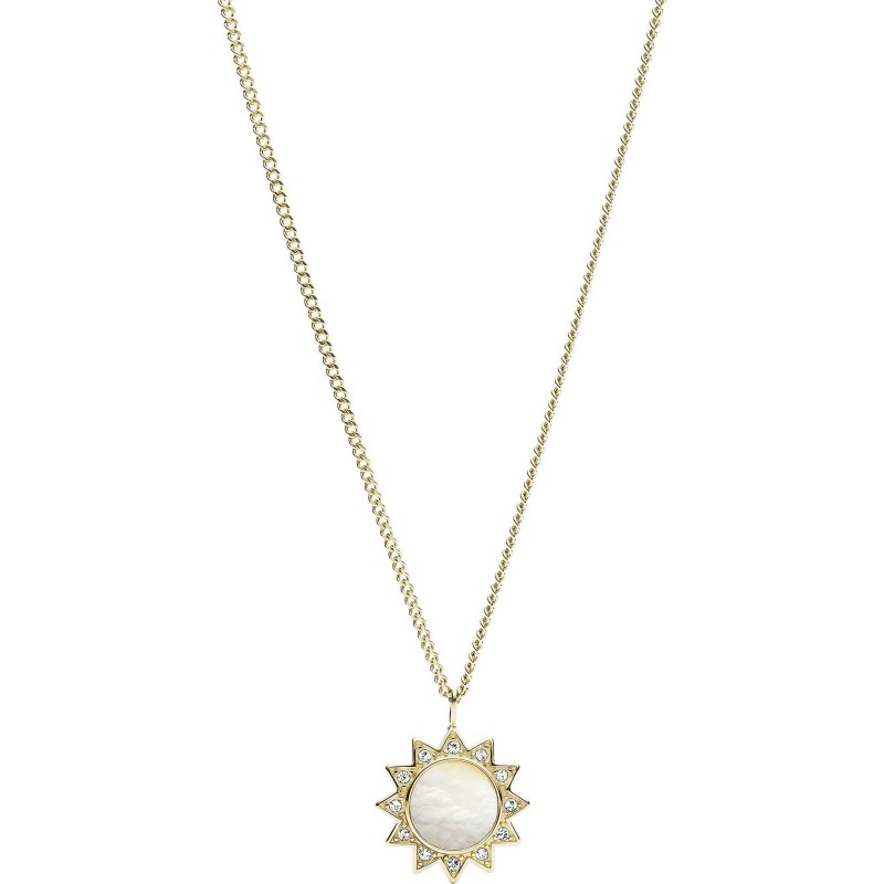 Fossil Femme Collier Pendentif Acier Doré Soleil Nacre Et Strass JF03425710 Fossil Femme Collier Pendentif Acier Doré Soleil Nacre Et Strass JF03425710