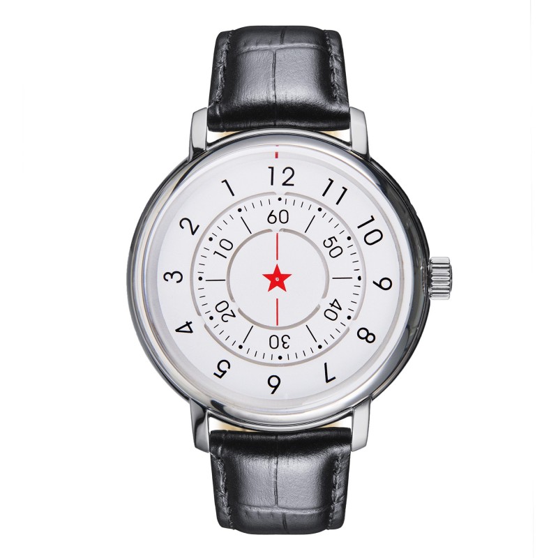 CCCP Montre Homme Automatique Aleksandrov Cadran Blanc Bracelet Noir-CP-7042-04 CCCP Montre Homme Automatique Aleksandrov Cadran Blanc Bracelet Noir-CP-7042-04