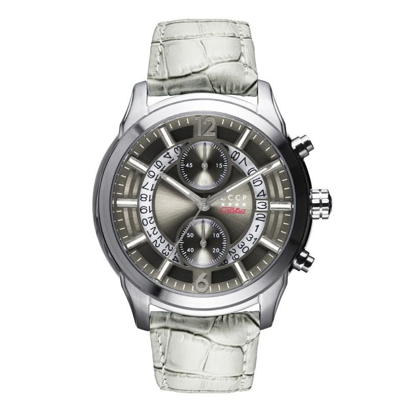 CCCP Montre Homme Quartz Chronographe Balaklava Cadran Acier Bracelet Gris-CP-7038-07 CCCP Montre Homme Quartz Chronographe Balaklava Cadran Acier Bracelet Gris-CP-7038-07