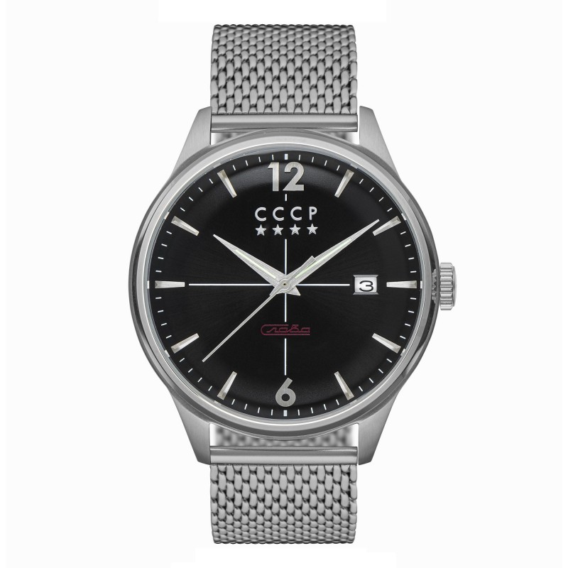 CCCP Montre Homme Automatique Dateur Gorky Cadran Noir Bracelet acier-CP-7051-11 CCCP Montre Homme Automatique Dateur Gorky Cadran Noir Bracelet acier-CP-7051-11