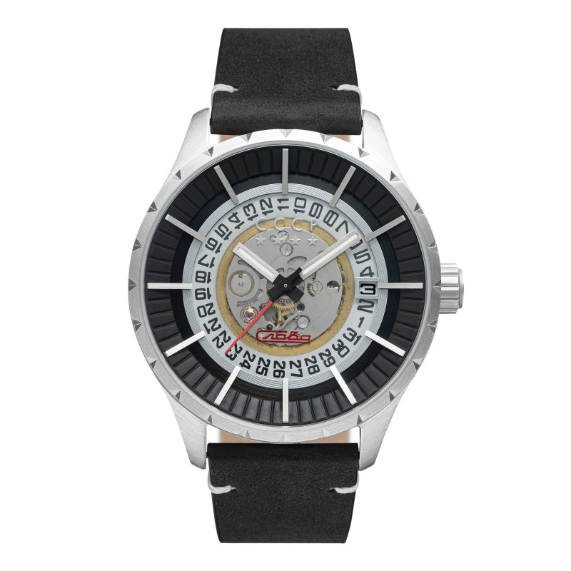 CCCP Montre Homme Automatique Dateur Vlason Cadran Noir Bracelet Noir-CP-7056-01 CCCP Montre Homme Automatique Dateur Vlason Cadran Noir Bracelet Noir-CP-7056-01