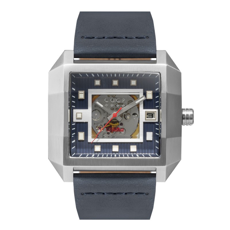 CCCP Montre Homme Automatique Dateur Chakhava Cadran Bleu Bracelet Bleu-CP-7058-02 CCCP Montre Homme Automatique Dateur Chakhava Cadran Bleu Bracelet Bleu-CP-7058-02