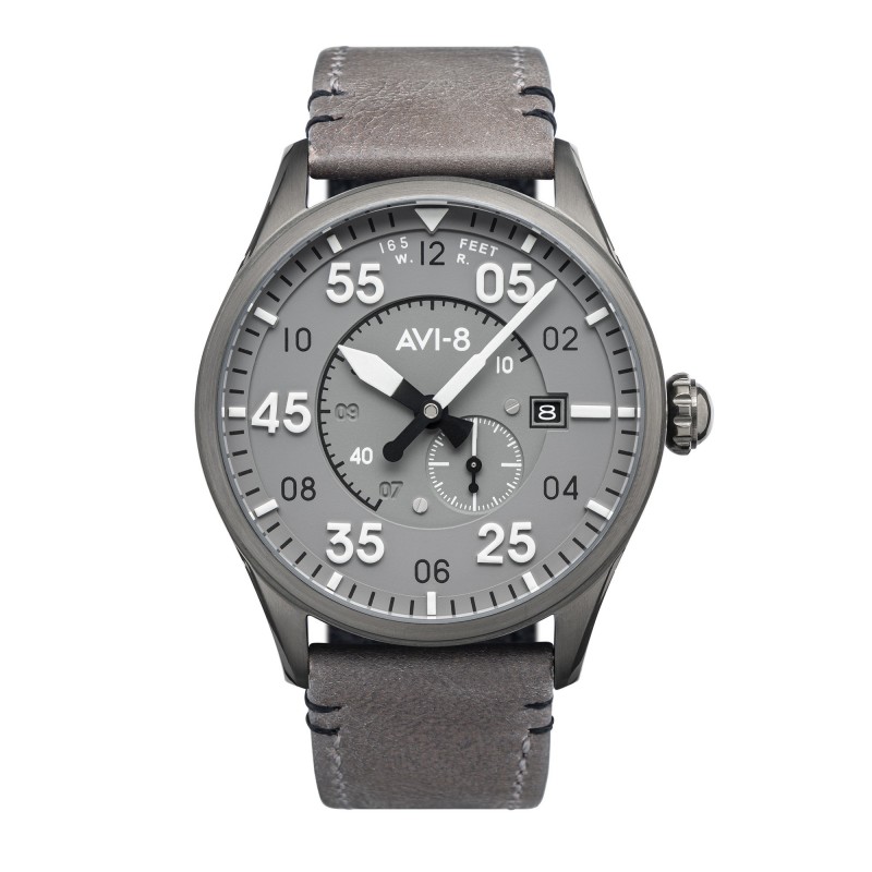 AVI-8 Montre Homme Automatique Dateur Spitfire Cadran Gris Bracelet Marron-AV-4073-44 AVI-8 Montre Homme Automatique Dateur Spitfire Cadran Gris Bracelet Marron-AV-4073-44