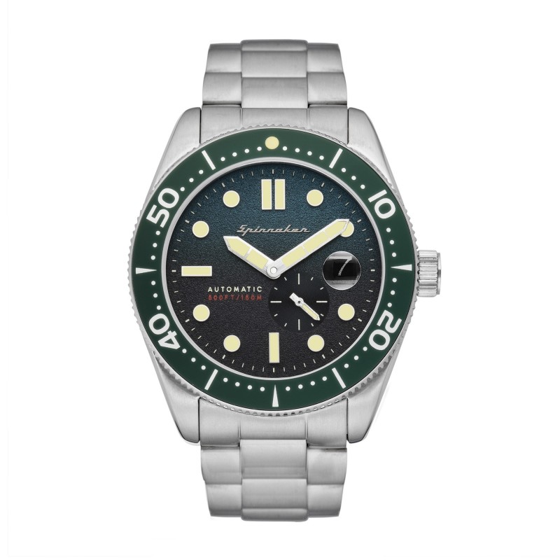 Spinnaker Montre Homme Automatique Dateur Croft Cadran Vert Bracelet Acier-SP-5058-11 Spinnaker Montre Homme Automatique Dateur Croft Cadran Vert Bracelet Acier-SP-5058-11