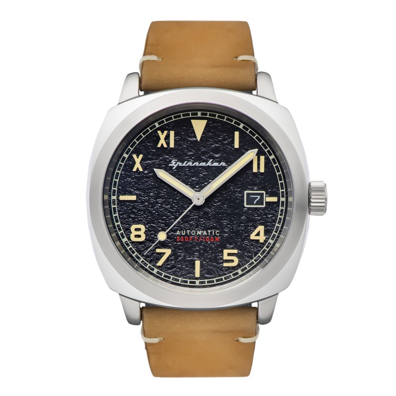 Spinnaker Montre Homme Automatique Dateur Hull California Cadran Noir Bracelet Marron-SP-5071-01 Spinnaker Montre Homme Automatique Dateur Hull California Cadran Noir Bracelet Marron-SP-5071-01