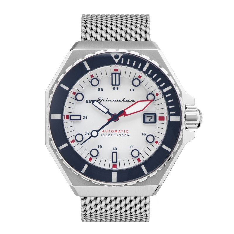 Spinnaker Montre Homme Automatique Dateur Dumas Cadran Blanc Bracelet Acier-SP-5081-33 Spinnaker Montre Homme Automatique Dateur Dumas Cadran Blanc Bracelet Acier-SP-5081-33
