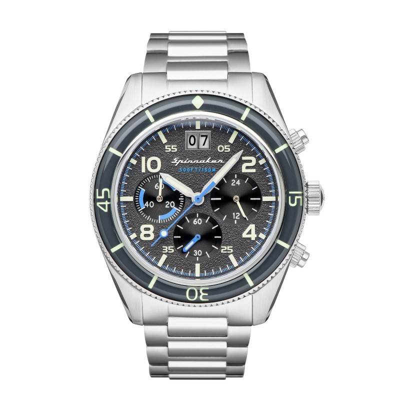 Spinnaker Montre Homme Quartz Chronographe Fleuss Chrono Cadran Gris Bracelet Acier-SP-5085-11 Spinnaker Montre Homme Quartz Chronographe Fleuss Chrono Cadran Gris Bracelet Acier-SP-5085-11