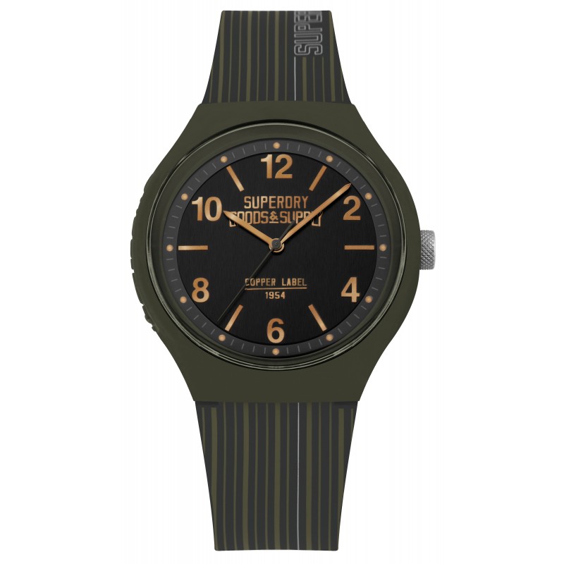 SuperDry Montre Homme Quartz Urban XL Stripe Cadran Noir Bracelet Gris-SYG252N SuperDry Montre Homme Quartz Urban XL Stripe Cadran Noir Bracelet Gris-SYG252N