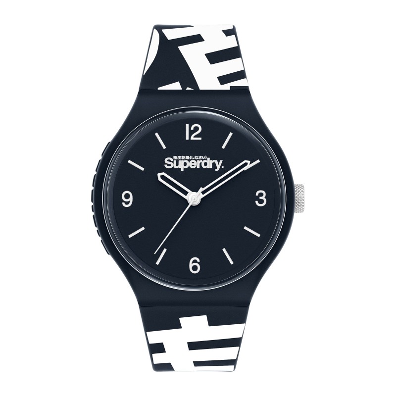 SuperDry Montre Homme Quartz Urban XL Kanji Cadran Bleu Bracelet Bleu-SYG294UW SuperDry Montre Homme Quartz Urban XL Kanji Cadran Bleu Bracelet Bleu-SYG294UW