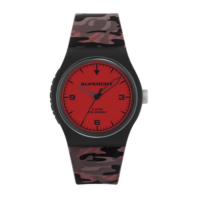 SuperDry Montre Mixte Quartz Urban XL Kanji Cadran Rouge Bracelet Noir-SYG296BR SuperDry Montre Mixte Quartz Urban XL Kanji Cadran Rouge Bracelet Noir-SYG296BR