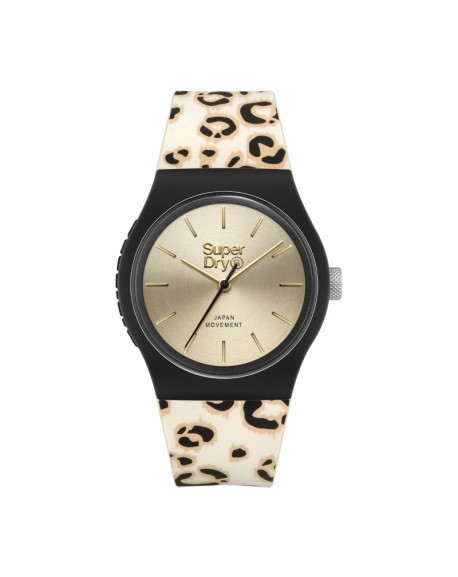 SuperDry Montre Femme Quartz Urban Leopard Cadran beige Bracelet Beige-SYL299GB