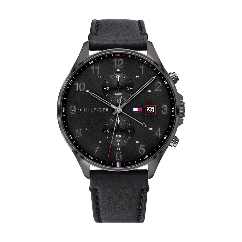 Tommy Hilfiger West Montre Homme Multifonction Acier Cuir Noir 1791711 Tommy Hilfiger West Montre Homme Multifonction Acier Cuir Noir 1791711