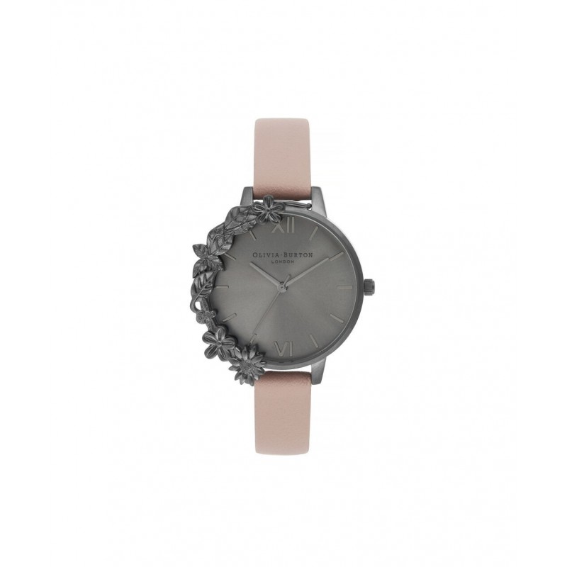 Olivia Burton Twilight Montre Femme Acier Gris Cuir Rose OB16TW06 Olivia Burton Twilight Montre Femme Acier Gris Cuir Rose OB16TW06
