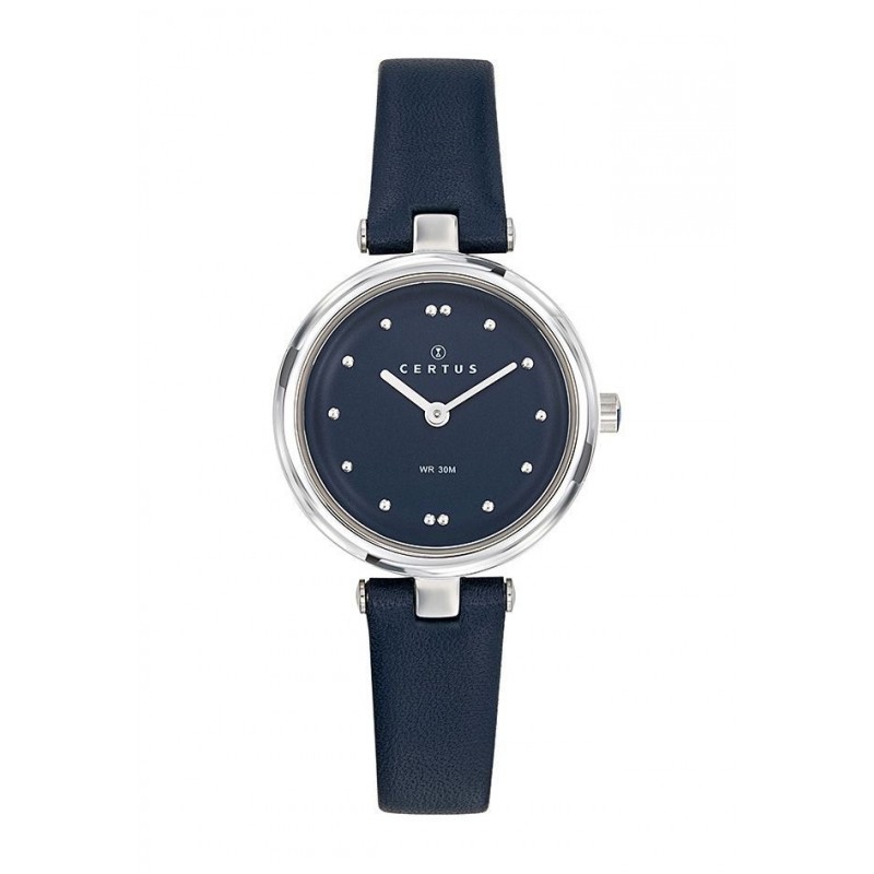 Certus Montre Femme Acier Cuir Bleu 644441 Certus Montre Femme Acier Cuir Bleu 644441