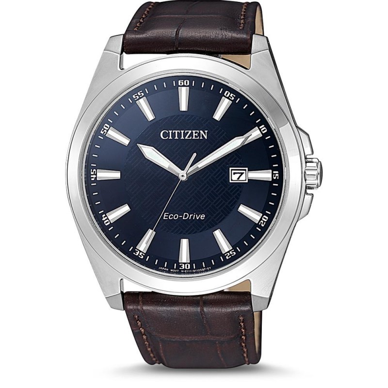 Citizen Montre Homme Eco Drive Acier Cuir Marron - BM7108-22L Citizen Montre Homme Eco Drive Acier Cuir Marron - BM7108-22L