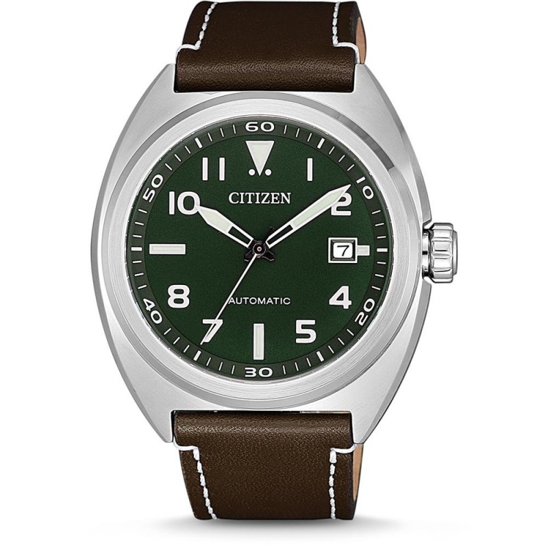 Citizen Montre Homme Automatic Acier Cuir Marron - NJ0100-38X Citizen Montre Homme Automatic Acier Cuir Marron - NJ0100-38X