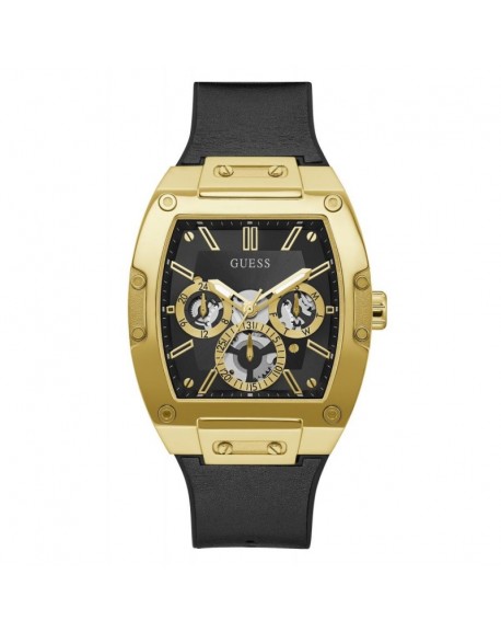 copy of Guess Phoenix Montre Homme Multifonction Acier Doré Silicone Noir GW0048G2