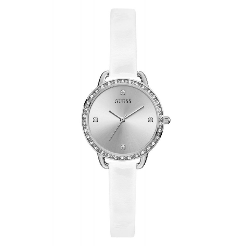 Guess Bellini Montre Femme Acier Cuir Blanc GW0099L1