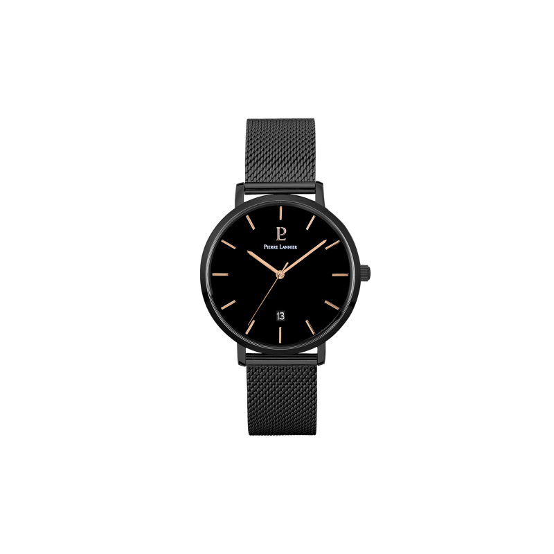 Pierre Lannier Echo Homme Acier Noir Milanais Noir 259F439 Pierre Lannier Echo Homme Acier Noir Milanais Noir 259F439