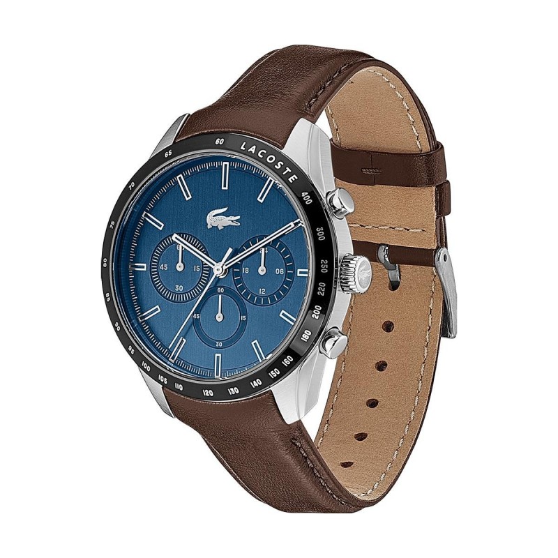 Lacoste Boston Montre Homme Chronographe Acier Cuir Marron 2011093