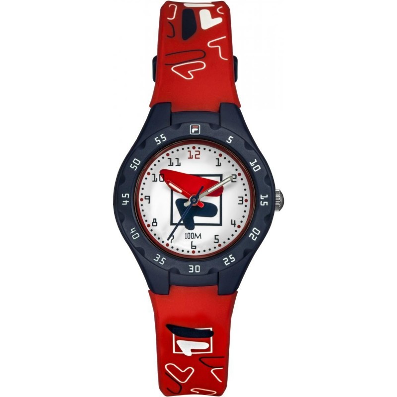 Montre Mixte Fila Quartz Bracelet Rouge Cadran Blanc-38-204-004 Montre Mixte Fila Quartz Bracelet Rouge Cadran Blanc-38-204-004