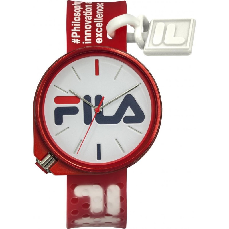 Montre Mixte Fila Quartz Bracelet Rouge Cadran Blanc-38-199-010 Montre Mixte Fila Quartz Bracelet Rouge Cadran Blanc-38-199-010