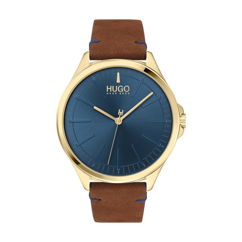 HUGO BOSS Smash Montre Homme Acier Doré Cuir Marron 1530134 HUGO BOSS Smash Montre Homme Acier Doré Cuir Marron 1530134