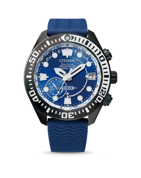 Citizen Montre Homme Eco Dive Promaster Satellite Wave Titane Noir Silicone Bleu - CC5006-06L