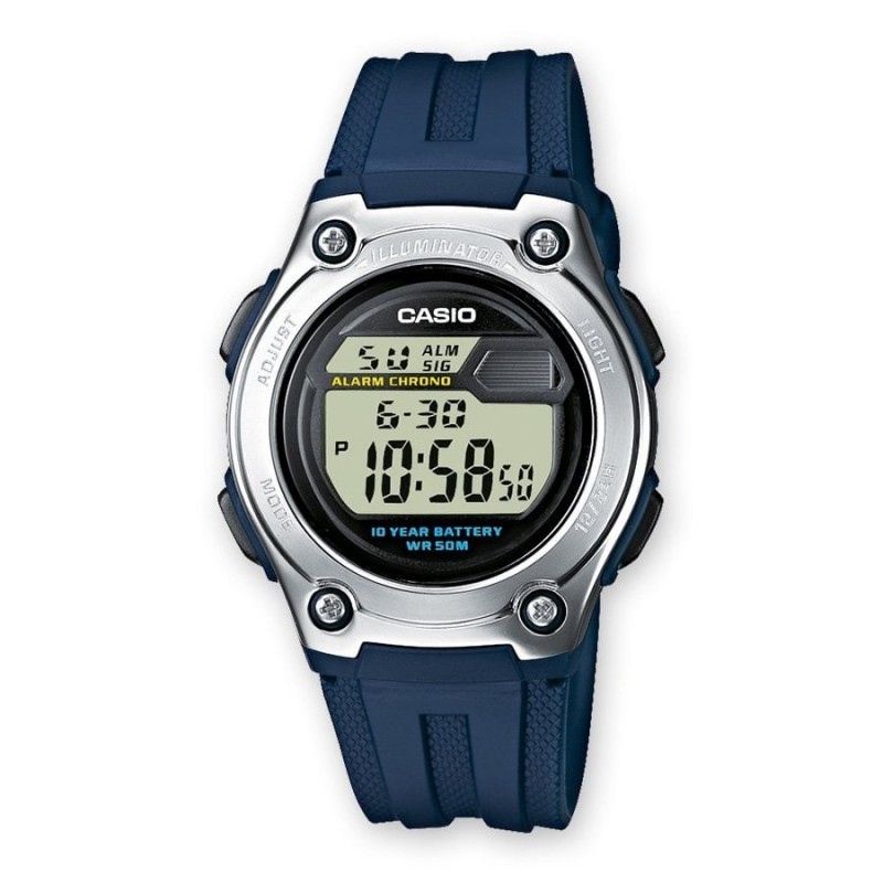 Casio Montre Homme Chrono Résine Bleu W-211-2AVES Sportswear Casio Montre Homme Chrono Résine Bleu W-211-2AVES Sportswear