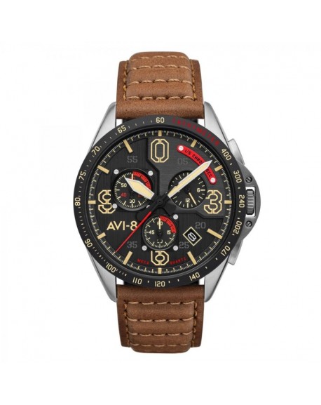 copy of AVI-8 Montre Homme Quartz Chronographe Hawker Hunter Cadran Noir Bracelet Marron-AV-4064-06