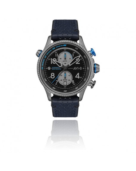 copy of AVI-8 Montre Homme Quartz Chronographe Hawker Hunter Cadran Noir Bracelet Marron-AV-4064-06