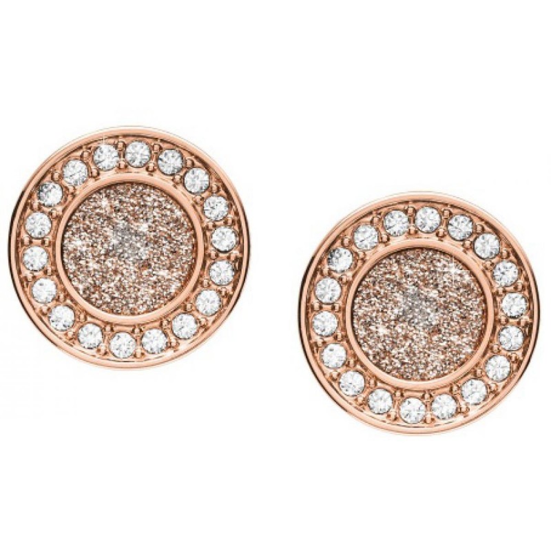 Fossil Femme Boucles D'Oreilles Acier Doré Rose Et Strass JF03263791 Fossil Femme Boucles D'Oreilles Acier Doré Rose Et Strass JF03263791