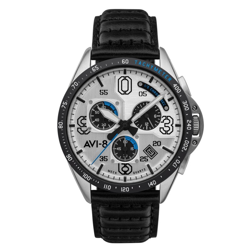 AVI-8 Montre Homme Quartz Chronographe Bracelet Noir Cadran Blanc - AV-4077-01 AVI-8 Montre Homme Quartz Chronographe Bracelet Noir Cadran Blanc - AV-4077-01
