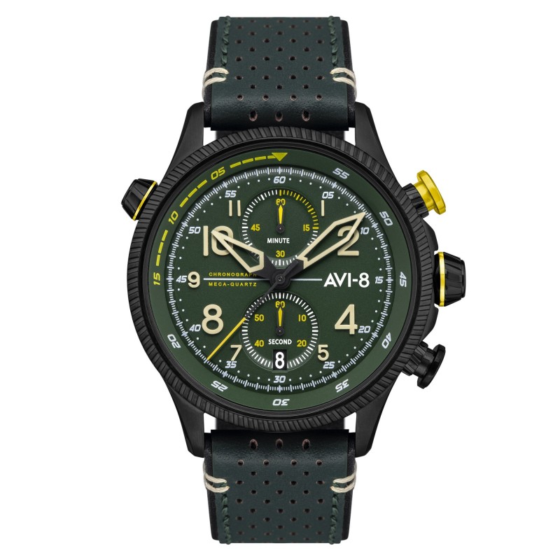 AVI-8 Montre Homme Quartz Chronographe Bracelet Vert Cadran Vert - AV-4080-03 AVI-8 Montre Homme Quartz Chronographe Bracelet Vert Cadran Vert - AV-4080-03