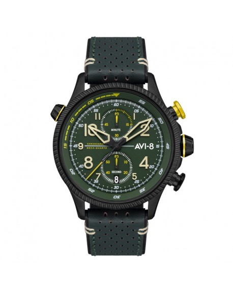 AVI-8 Montre Homme Quartz Chronographe Bracelet Vert Cadran Vert - AV-4080-03