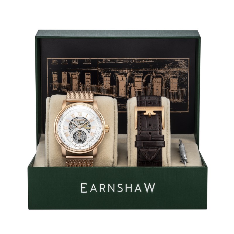 Earnshaw Montre Homme Automatique Bracelet Argenté Cadran Argenté - ES-8119-55 Earnshaw Montre Homme Automatique Bracelet Argenté Cadran Argenté - ES-8119-55
