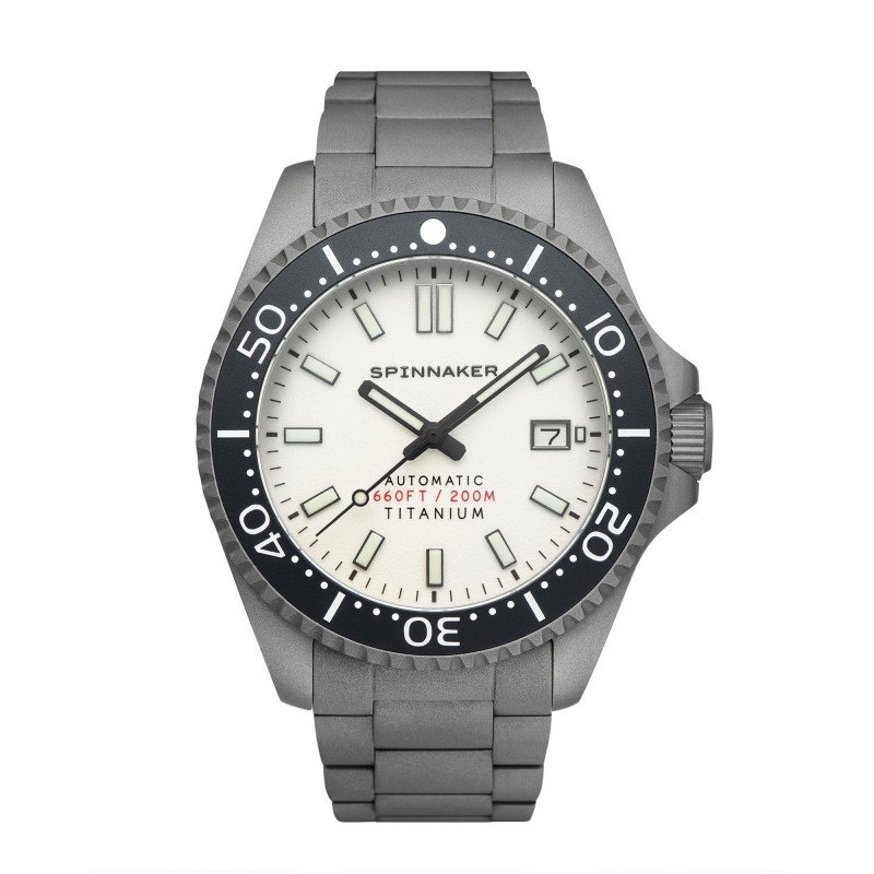Spinnaker Montre Homme Automatique Bracelet Argenté Cadran Blanc - SP-5084-22 Spinnaker Montre Homme Automatique Bracelet Argenté Cadran Blanc - SP-5084-22