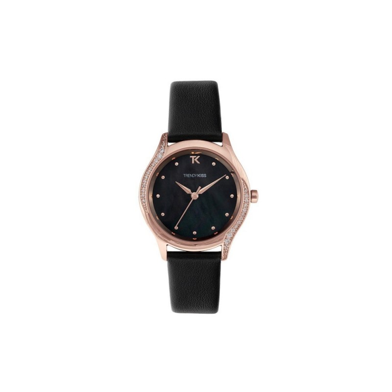 Montre Femme Trendy Kiss Quartz Bracelet Noir Cadran Noir-TRG10127-02 Montre Femme Trendy Kiss Quartz Bracelet Noir Cadran Noir-TRG10127-02