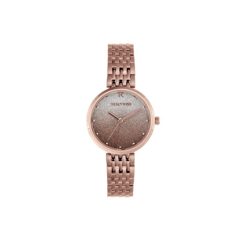 Trendy Kiss Montre Femme Quartz Bracelet Rose Cadran Argenté-TMRG10128-04 Trendy Kiss Montre Femme Quartz Bracelet Rose Cadran Argenté-TMRG10128-04