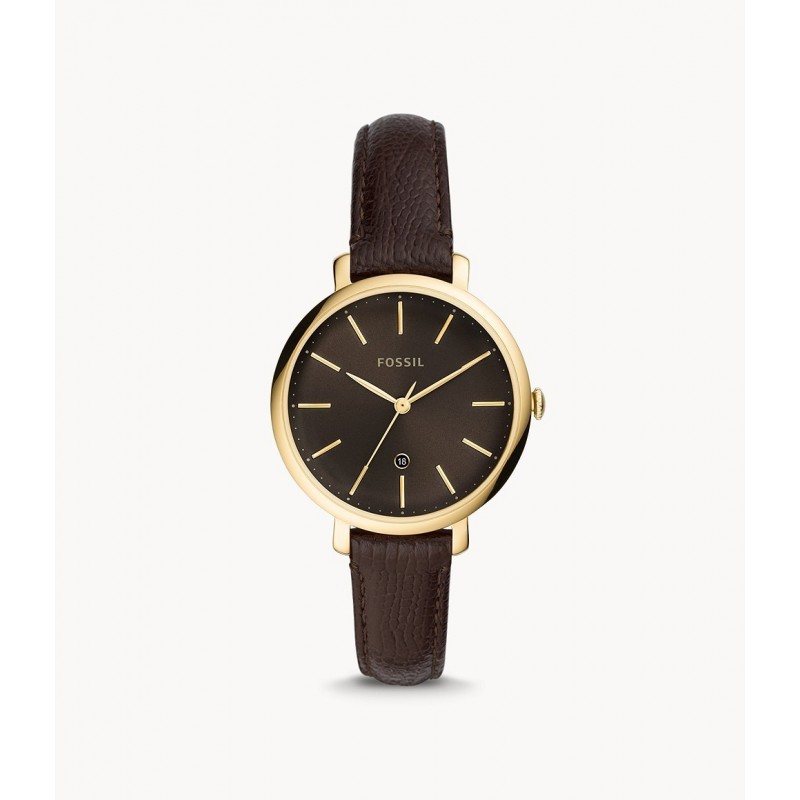 Fossil Jacqueline Montre Femme Acier Doré Cuir Marron ES4969 Fossil Jacqueline Montre Femme Acier Doré Cuir Marron ES4969