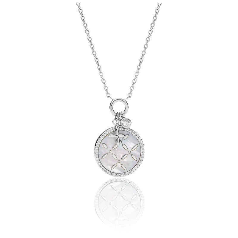 Fossil Fleurette Femme Collier Acier Et Nacre JF03540040 Fossil Fleurette Femme Collier Acier Et Nacre JF03540040