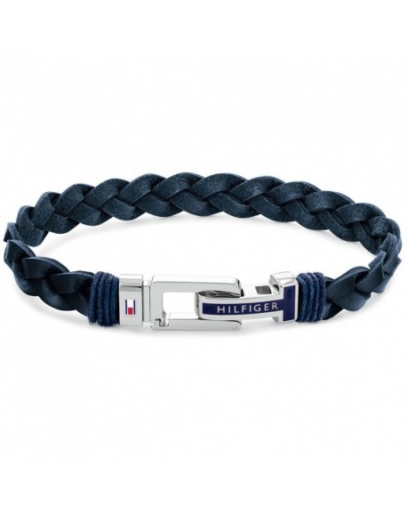 Tommy Hilfiger Bracelet Homme Acier Cuir Bleu 2790308S