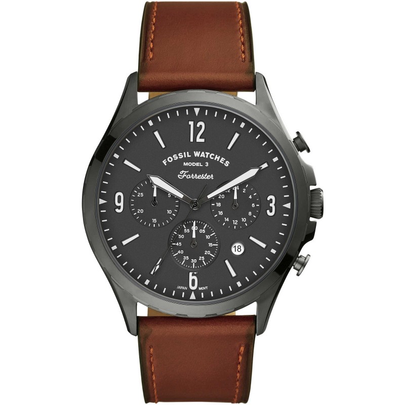 Fossil Forrester Montre Homme Chronographe Acier Cuir Marron FS5815 Fossil Forrester Montre Homme Chronographe Acier Cuir Marron FS5815