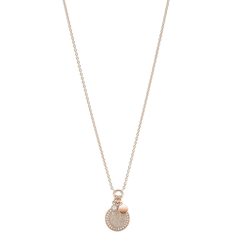 Fossil Classics Collier Femme Acier Doré Rose Strass JF03265791 Fossil Classics Collier Femme Acier Doré Rose Strass JF03265791