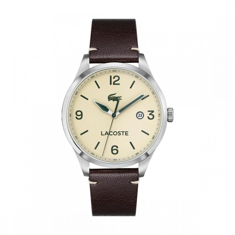 Lacoste Traveler Montre Homme Acier Cuir Marron 2011107 Lacoste Traveler Montre Homme Acier Cuir Marron 2011107