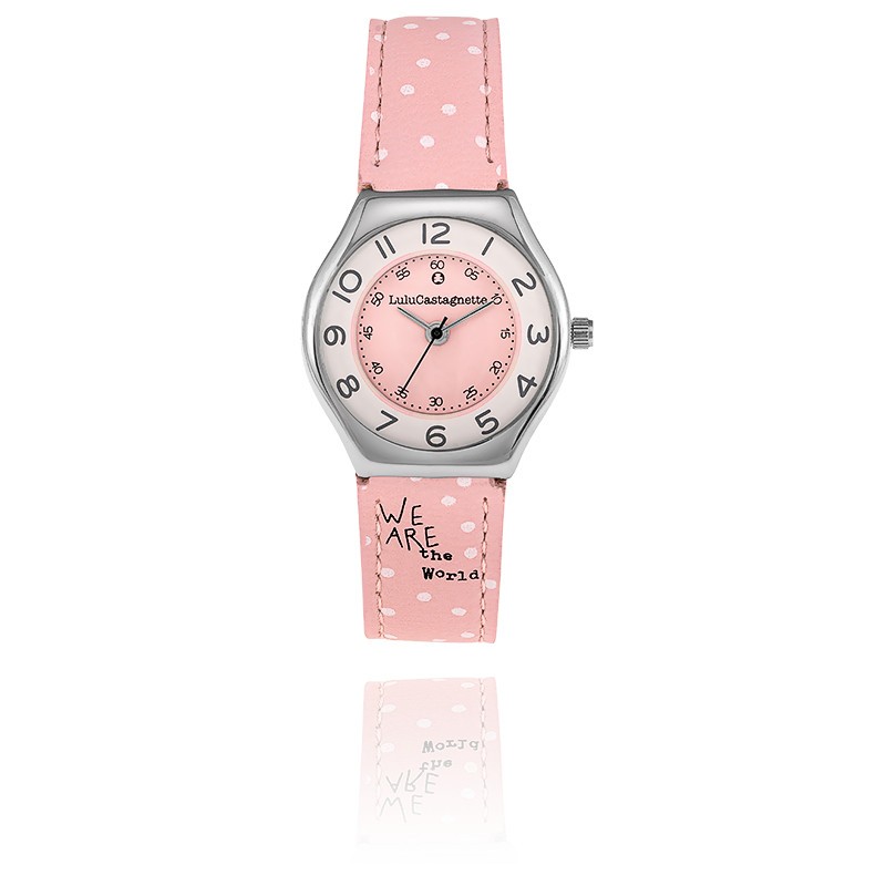 Montre Fille LuluCastagnette Quartz Bracelet Rose Cadran Blanc-38910 Montre Fille LuluCastagnette Quartz Bracelet Rose Cadran Blanc-38910