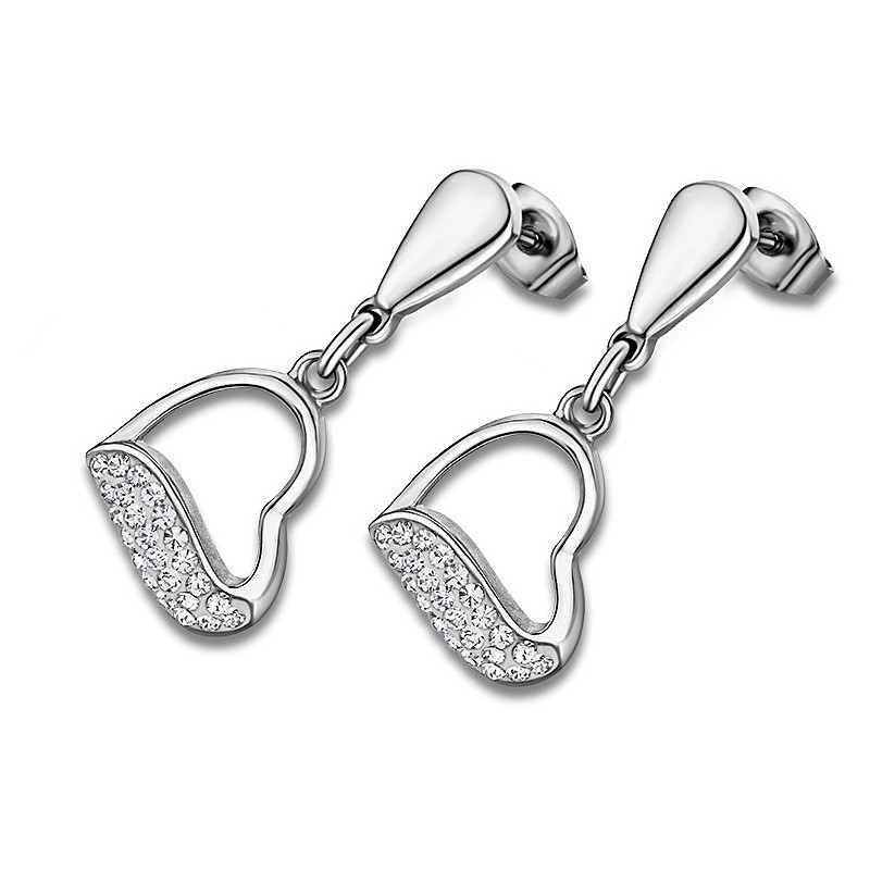 Lotus Style Boucle d'oreille Femme Strass Cur Acier LS1784-4/1 Lotus Style Boucle d'oreille Femme Strass Cur Acier LS1784-4/1