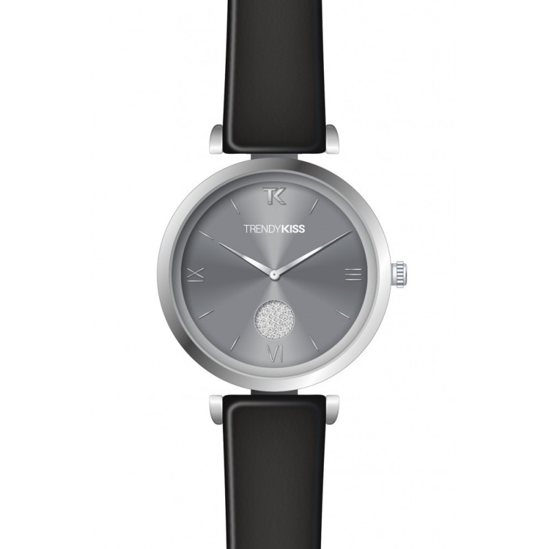 Montre Trendy Kiss Femme Leonie Acier Cuir Noir TC10139-02 Montre Trendy Kiss Femme Leonie Acier Cuir Noir TC10139-02