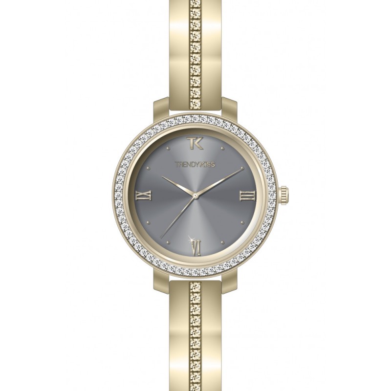Montre Trendy Kiss Femme Suzanne Acier Doré et Strass TMG10142-03 Montre Trendy Kiss Femme Suzanne Acier Doré et Strass TMG10142-03